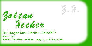 zoltan hecker business card